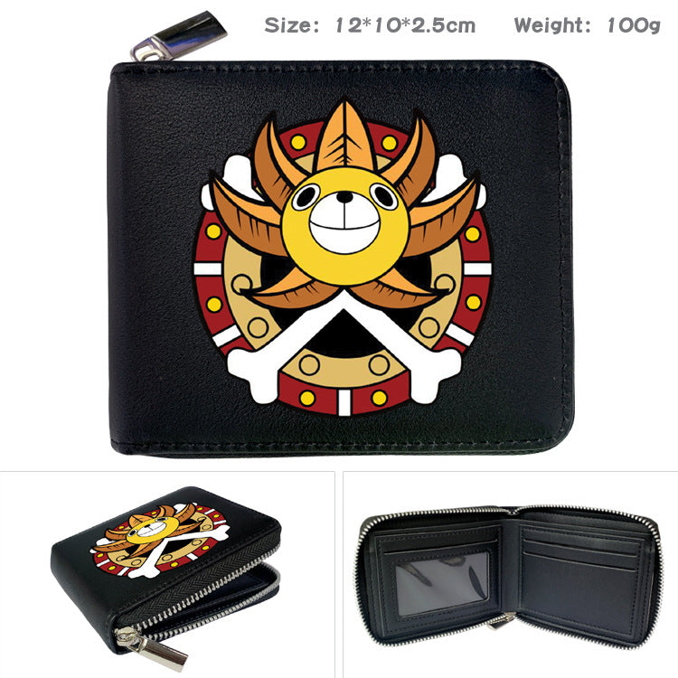 Peripheral Zipper One Piece Printed Fold Men's Wallets