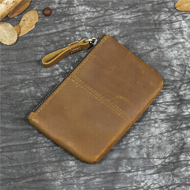 Men's Horse Leather Simple Compact First Layer Coin Purses