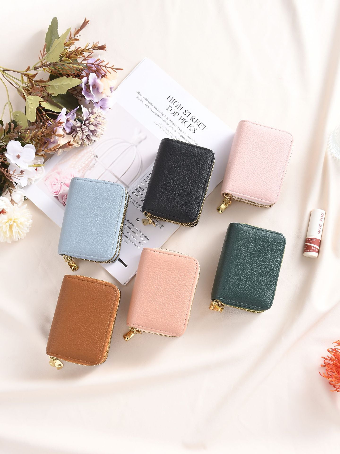 Women's Litchi Pattern Organ Style Simple Layer Card Holder
