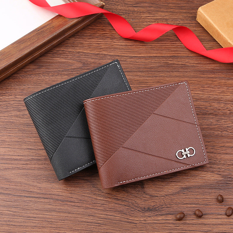 Men's Short Thin Trend Multiple Slots Embossed Men's Wallets