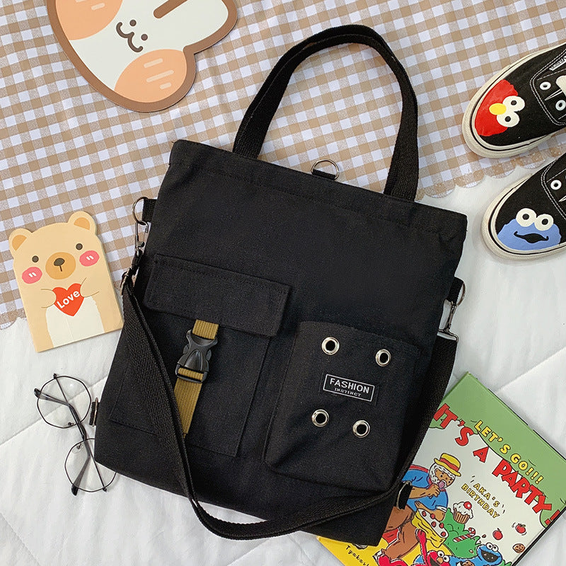 Women's Cute Bear Lamb Trendy Canvas Artistic Crossbody Bags
