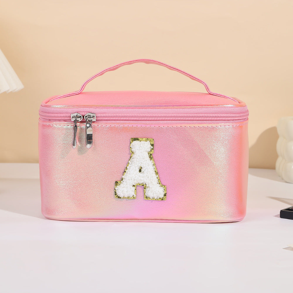 Women's Embroidered Lettered Make-up Three-dimensional Large Capacity Storage Portable Makeup Bag