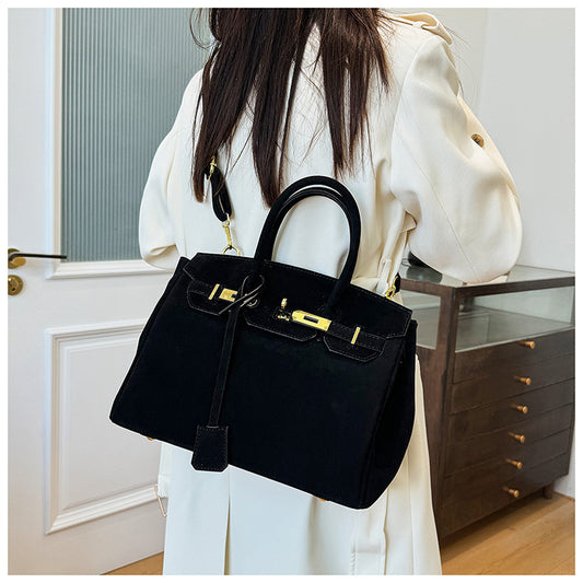 Women's Retro Trendy Kelly Advanced Texture Suede Shoulder Bags