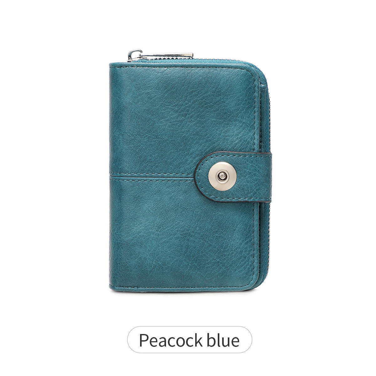 Women's Short Retro Multiple Slots Two-fold Zipper Ladies Wallet