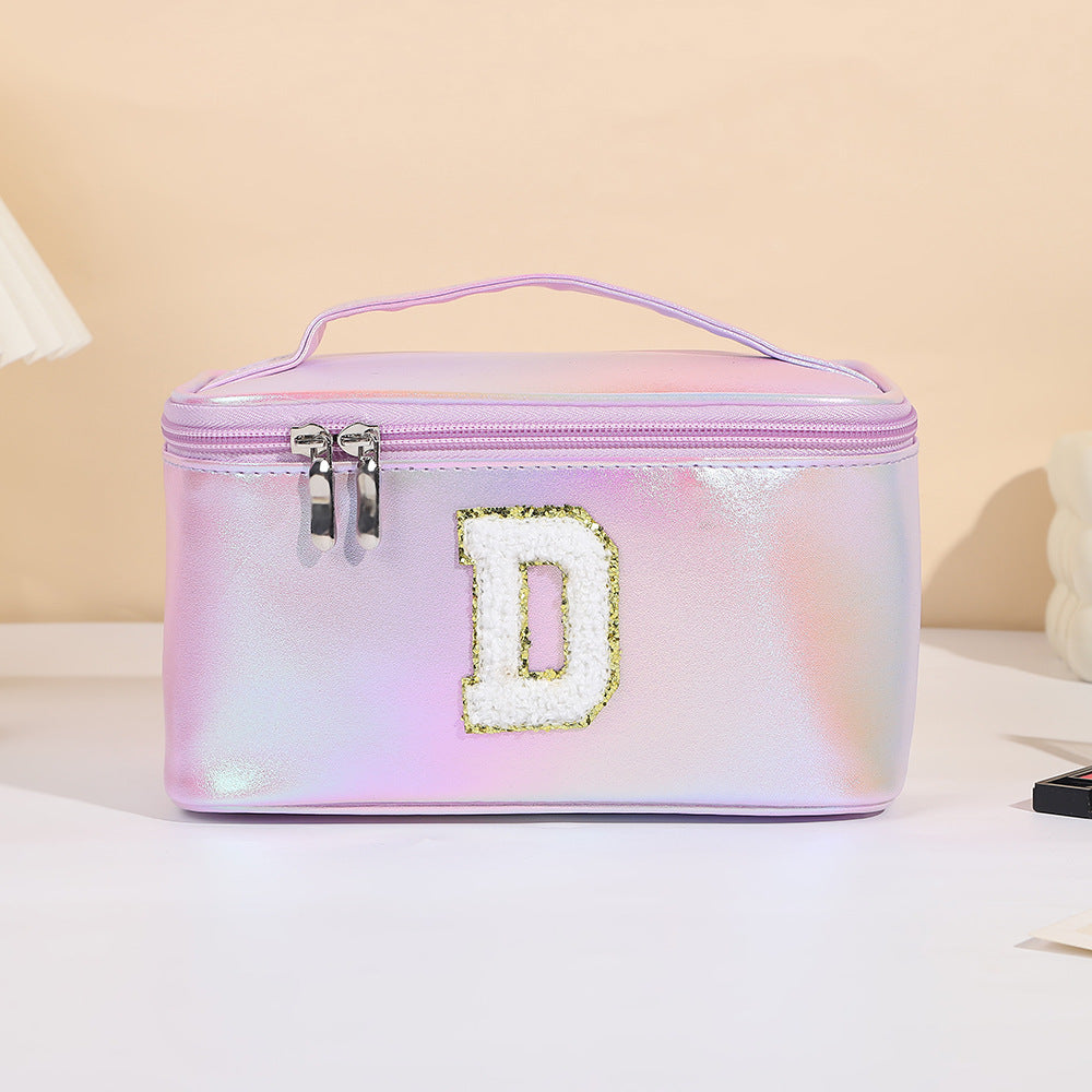 Women's Embroidered Lettered Make-up Three-dimensional Large Capacity Storage Portable Makeup Bag