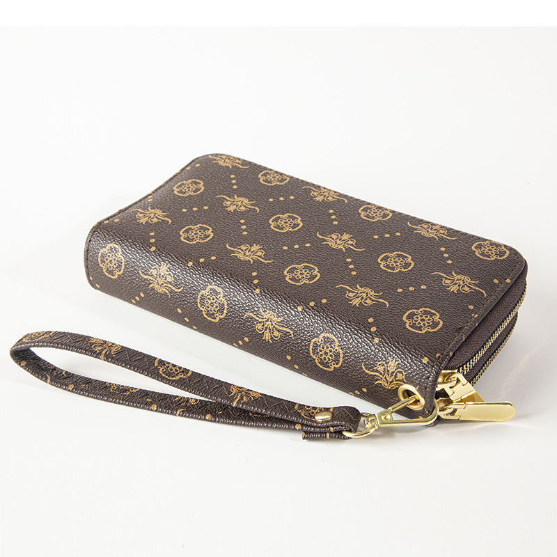 Women's Double Zip Clutch Printed Long Large Ladies Wallet
