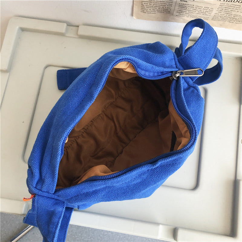 Women's Artistic Style Washed Canvas Korean Trendy Women's Messenger Bag