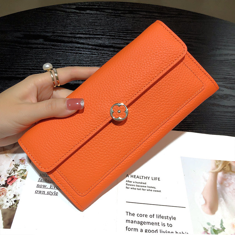 Women's Graceful Genuine Leather Large Capacity Simple Ladies Wallet