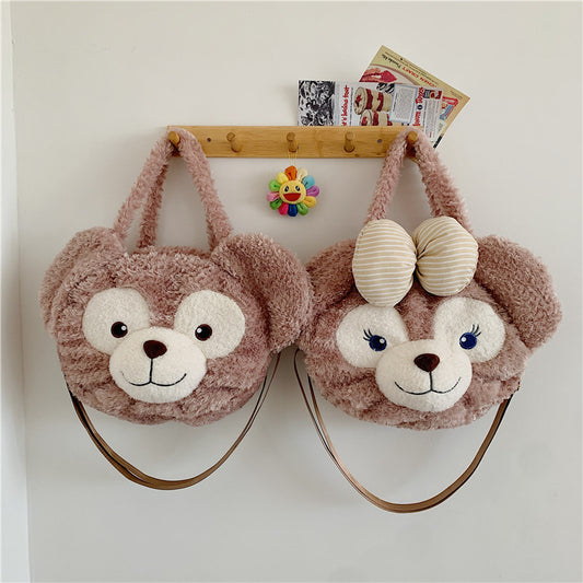 Women's Plush Rabbit Big Face Cute Duffy Crossbody Bags