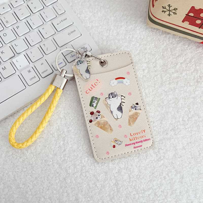 Leather Double Meal Badge Bus Pass Protective Card Holder