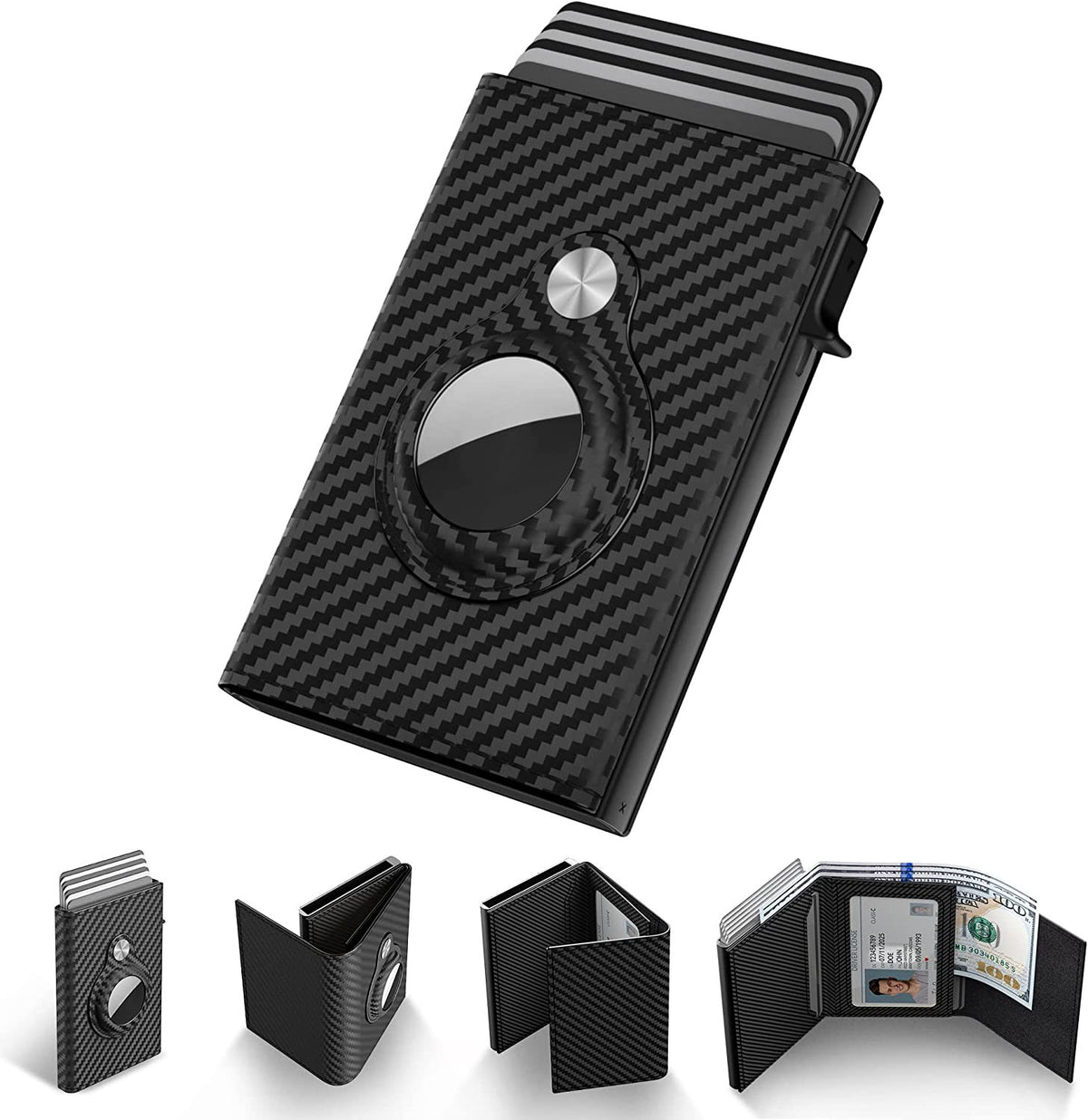 Men's Simple Fold Magnetic Swiping Aluminum Alloy Men's Wallet