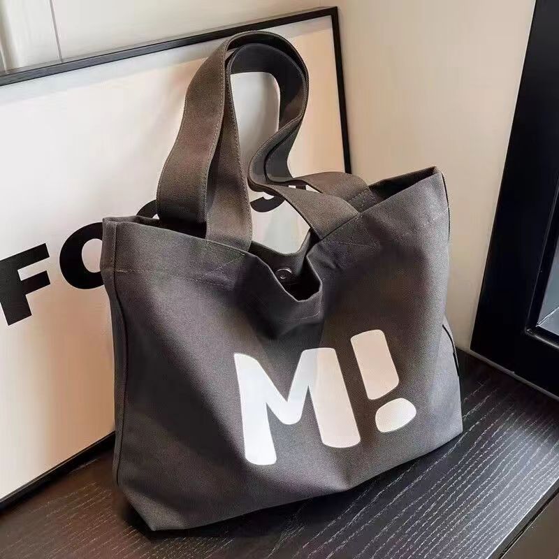 Women's Canvas Large Capacity Solid Supermarket Shopping Simple Bags