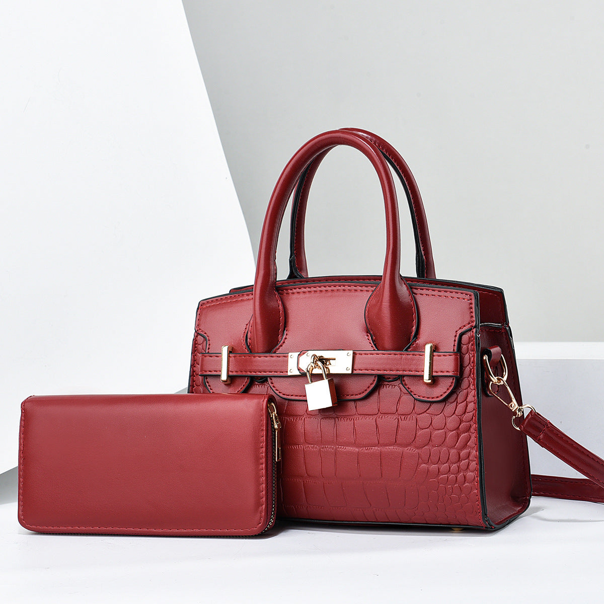 Women's Atmospheric Stone Pattern Large Capacity Handbags