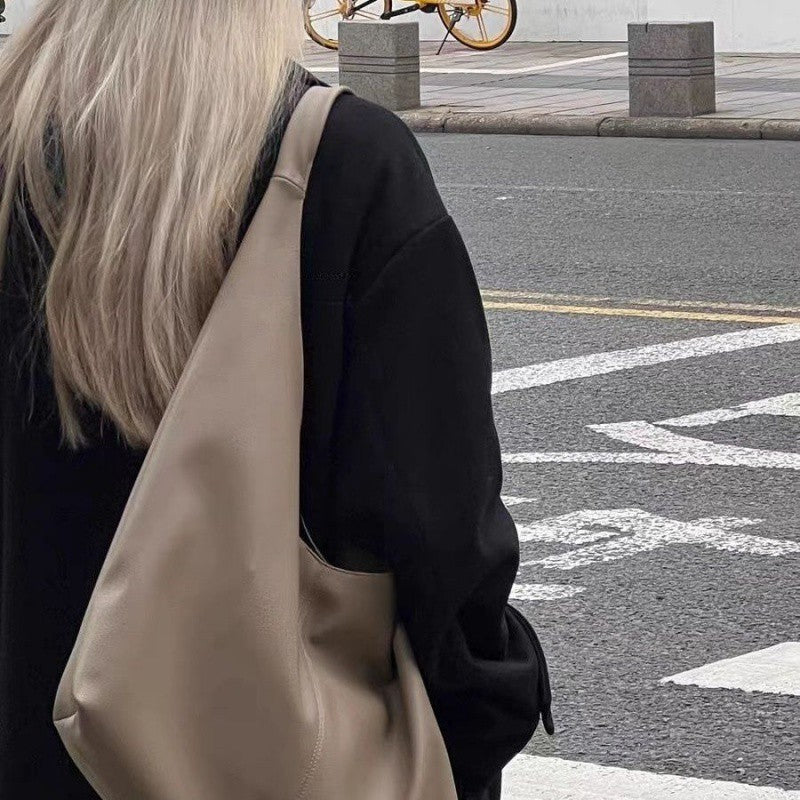 Lychee Pattern Korean Style Minority Simple High-grade Lazy Large Women's Shoulder Bag