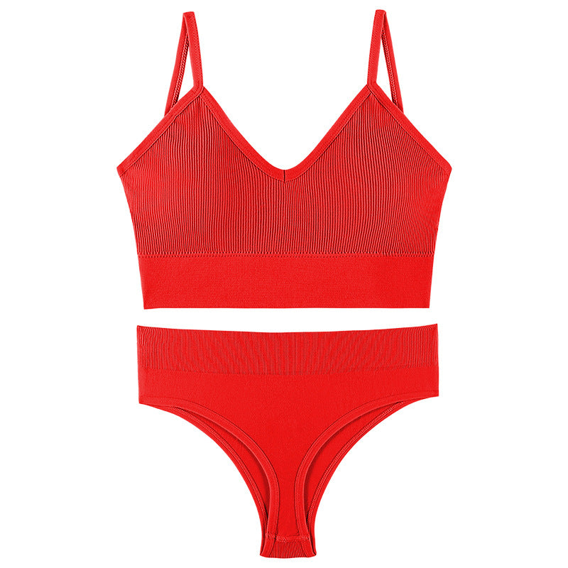 Women's French Suit Wireless Push Up Thin Lingerie Sets