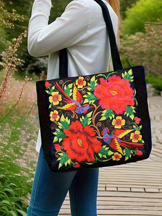 Women's Ethnic Style Embroidered Large Capacity Yunnan Canvas Bags