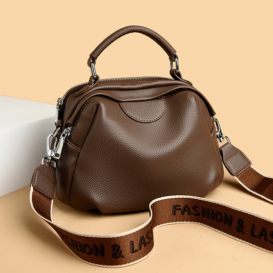 Women's Cell Trendy Big Litchi Pattern Genuine Shoulder Bags