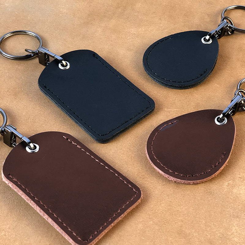 Drop-shaped Leather Property Community Induction Access Cover Card Holder