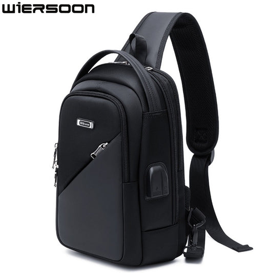 Men's Fashion Oxford Cloth Multifunctional Trendy Password Men's Chest Bags
