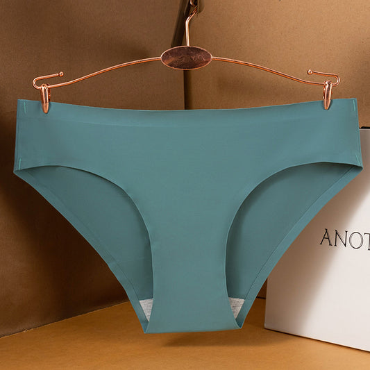 Women's One-piece Ice Silk Underwear For Low Waist Pure Panties