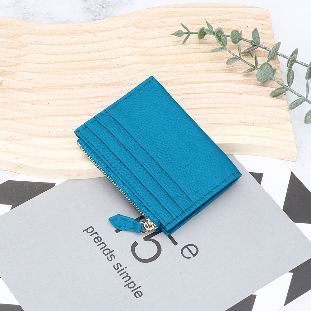 Women's Genuine Leather Fashion Mini Cowhide Certificate Ladies Wallet