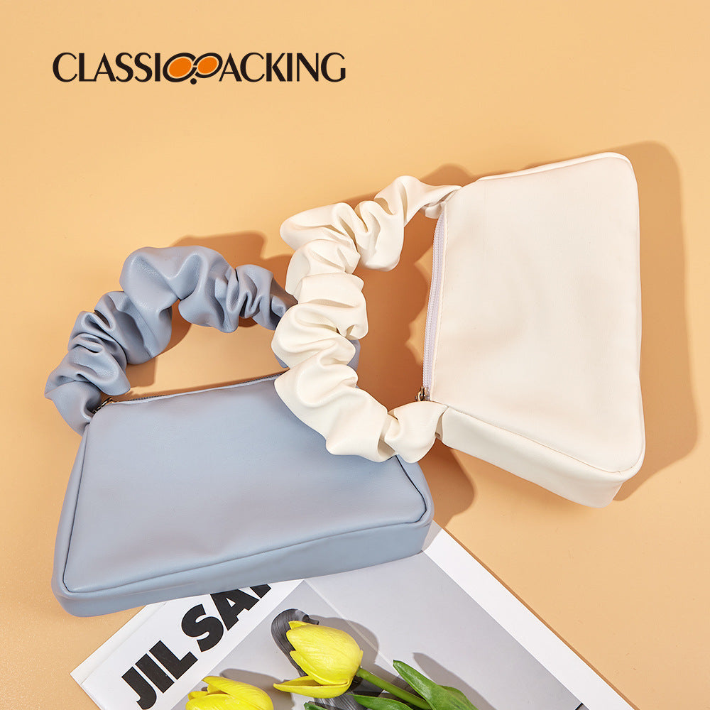 Fashion Sundries Storage Pleated Portable Delicate Pouch Cosmetic Bags