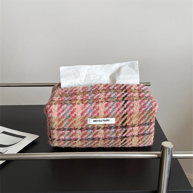 Knitted Tissue Box Home Bedroom Living Room Storage Portable Paper Makeup Bag
