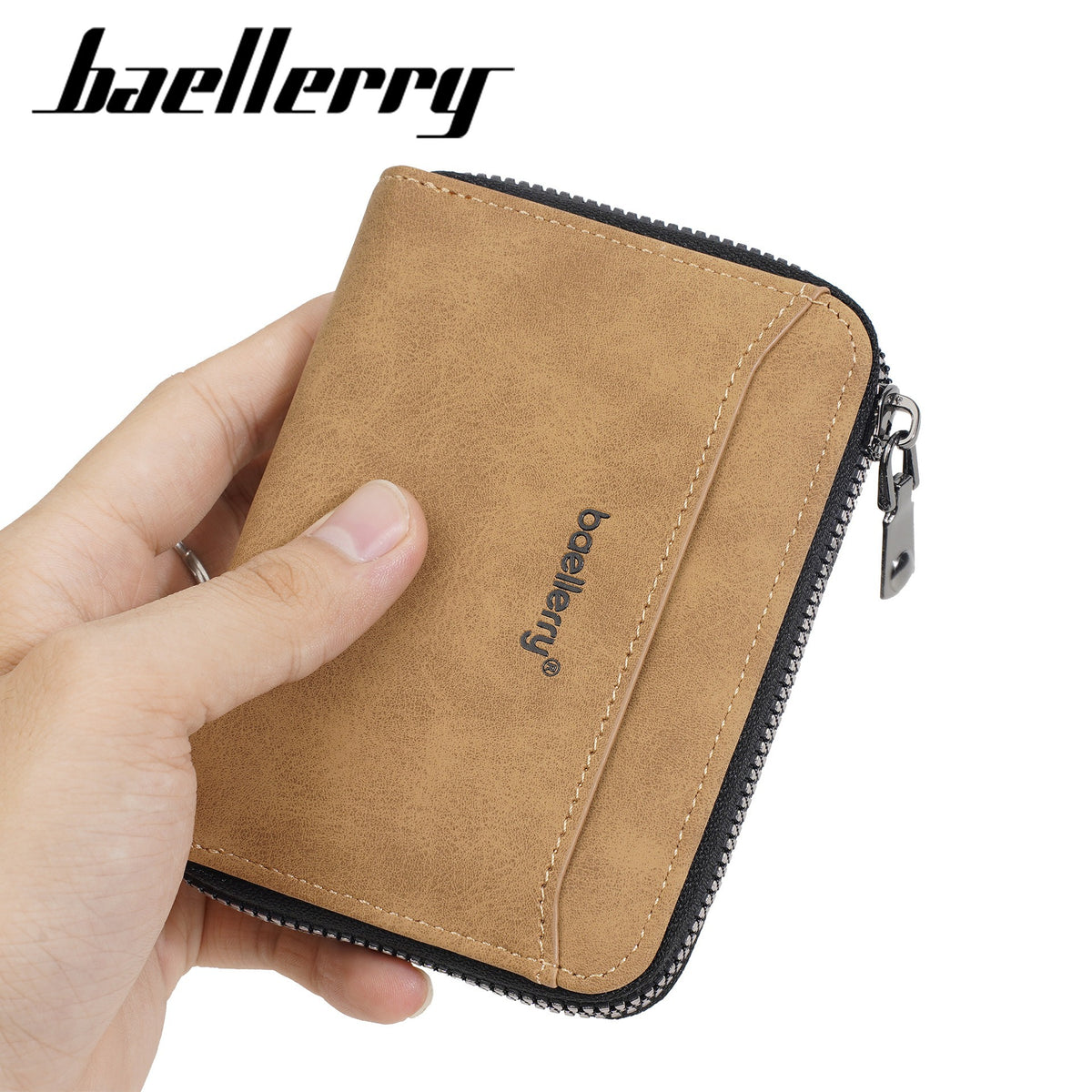 Men's Short High-grade Frosted Zipper Simple Leather Men's Wallet