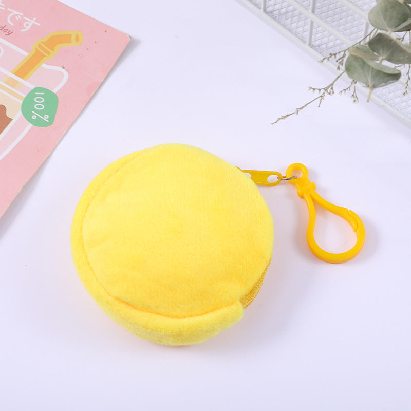Plush Zipper Round Mini Cute Storage Coin Purses
