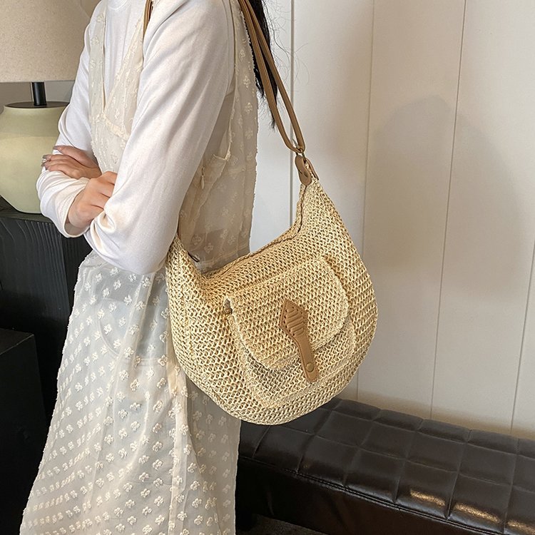 Women's Straw Hand-woven Large Capacity Vacation Beach Tote Bags