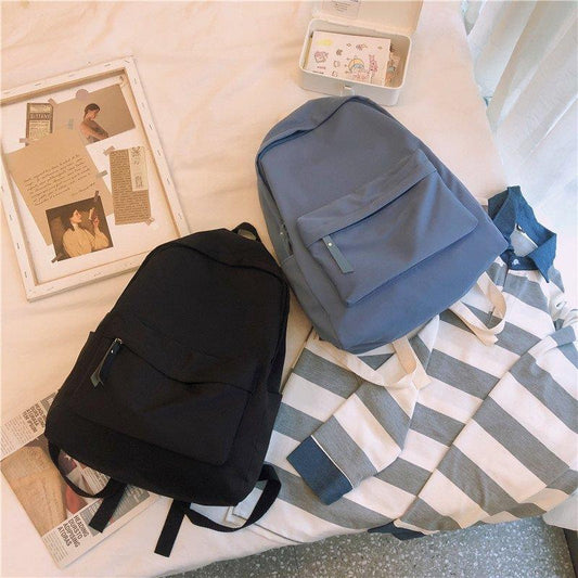 Women's & Men's & Korean Style Solid Color Simple Backpacks