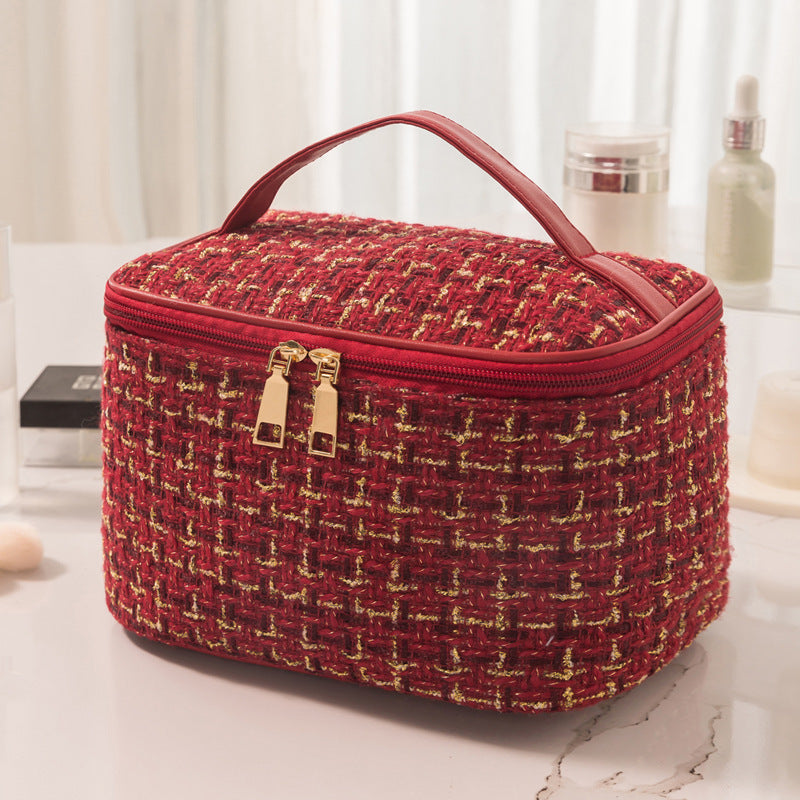 Style Large Capacity Plaid Portable Korean Toiletry Bags