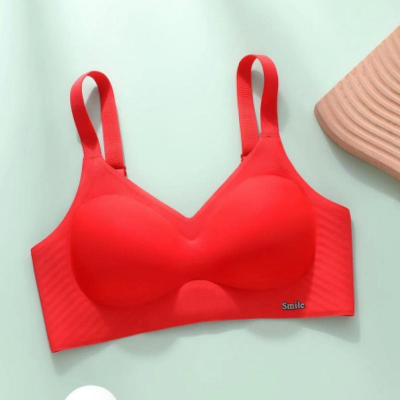 Palm Cup Glossy Jelly Underwear Wireless Soft Support Bras