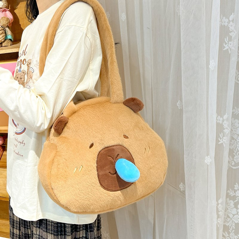 Plush Ugly Cute Capybara Large Capacity Bags