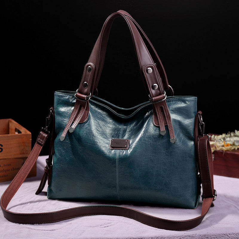 Women's Retro Fashion Soft Leather Large Capacity Handbags
