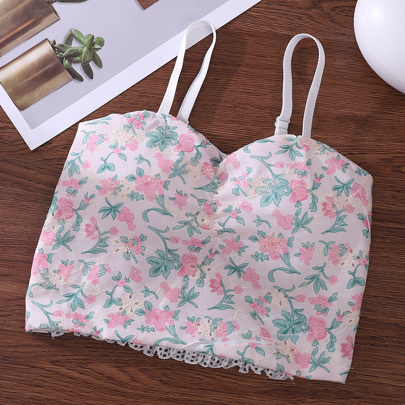 Summer Fresh Sweet Floral Small Sling Tanks Camis