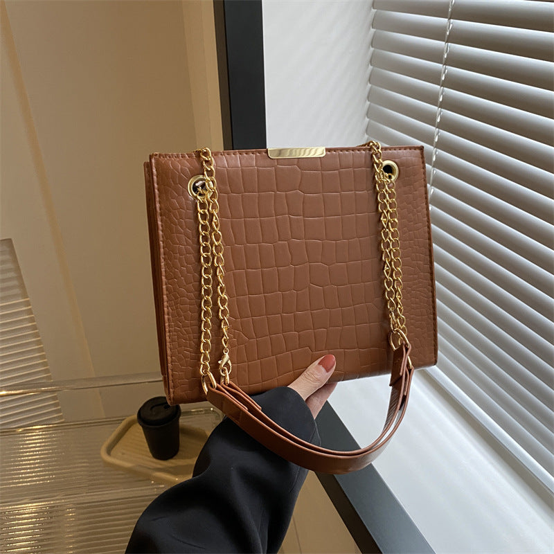 Fashion Commuter Chain Underarm Early Autumn Textured Shoulder Bags