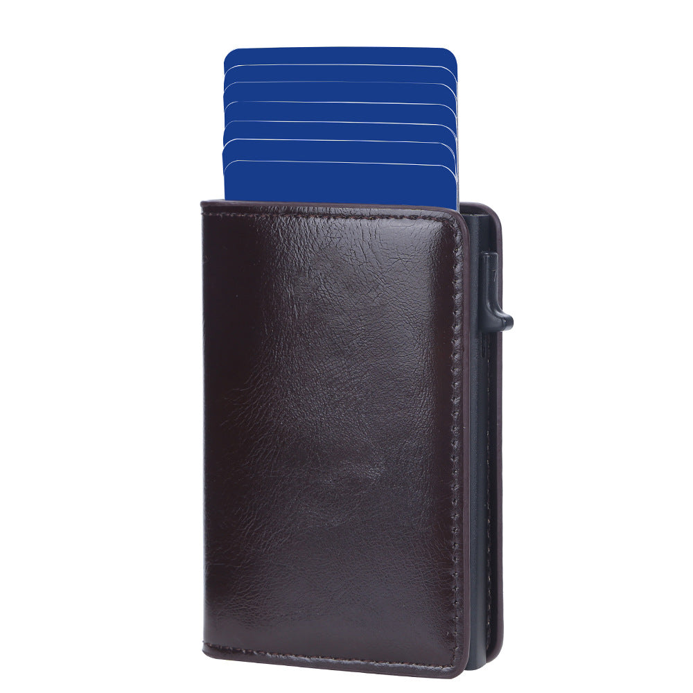 Men's Multiple Slots Side Push Aluminum Box Sleeve Card Holder