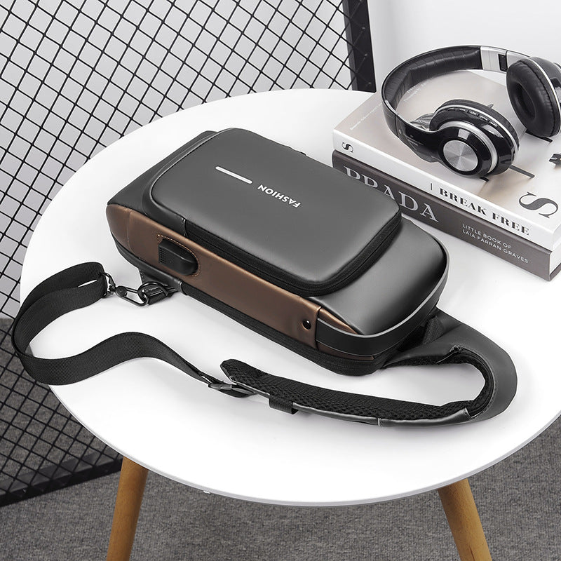 New Casual Men's Multifunctional Charging Port Men's Chest Bags