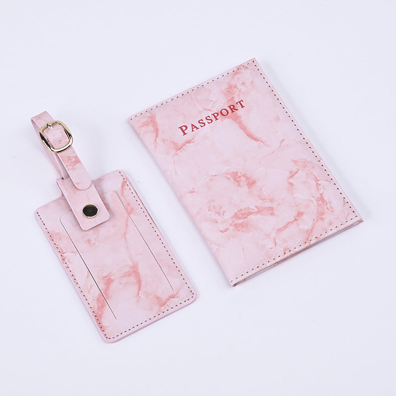 Colorful Marble Passport Cover Boarding Pass Card Holder