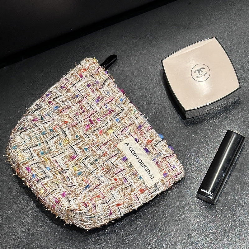Sense Classic Style Clutch Woven Bright Silk Sanitary Makeup Bag