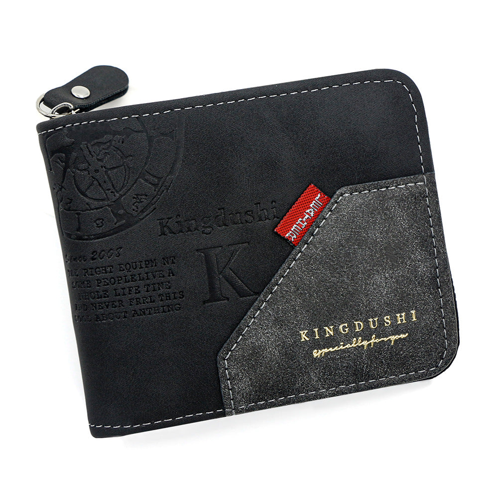 Men's Printed Short Large Capacity Chain Hinge Men's Wallet