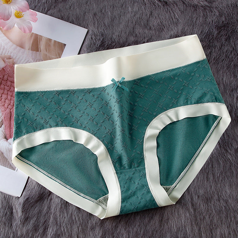 Women's Purified Cotton Underwear Briefs Comfortable Jacquard Panties
