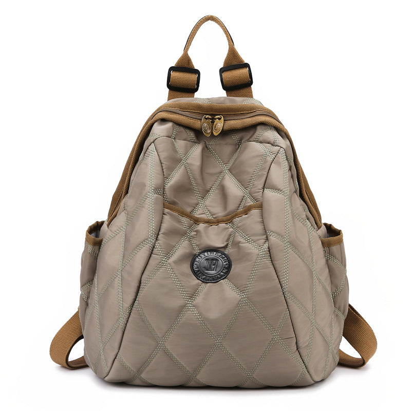 Simple Rhombus Cotton Jacket Large Capacity Travel Bags