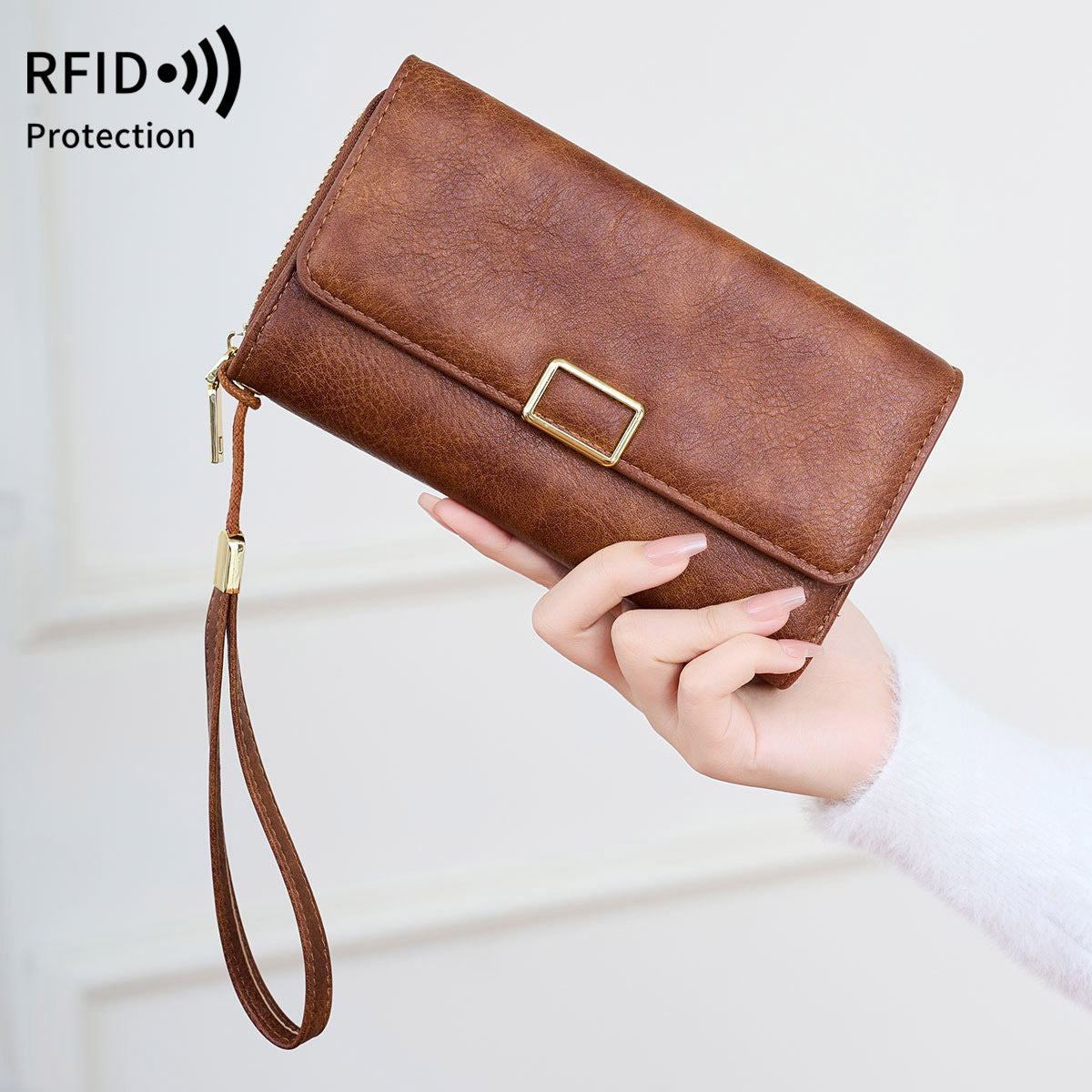 Classic Unique Women's Retro Portable Long Handbags