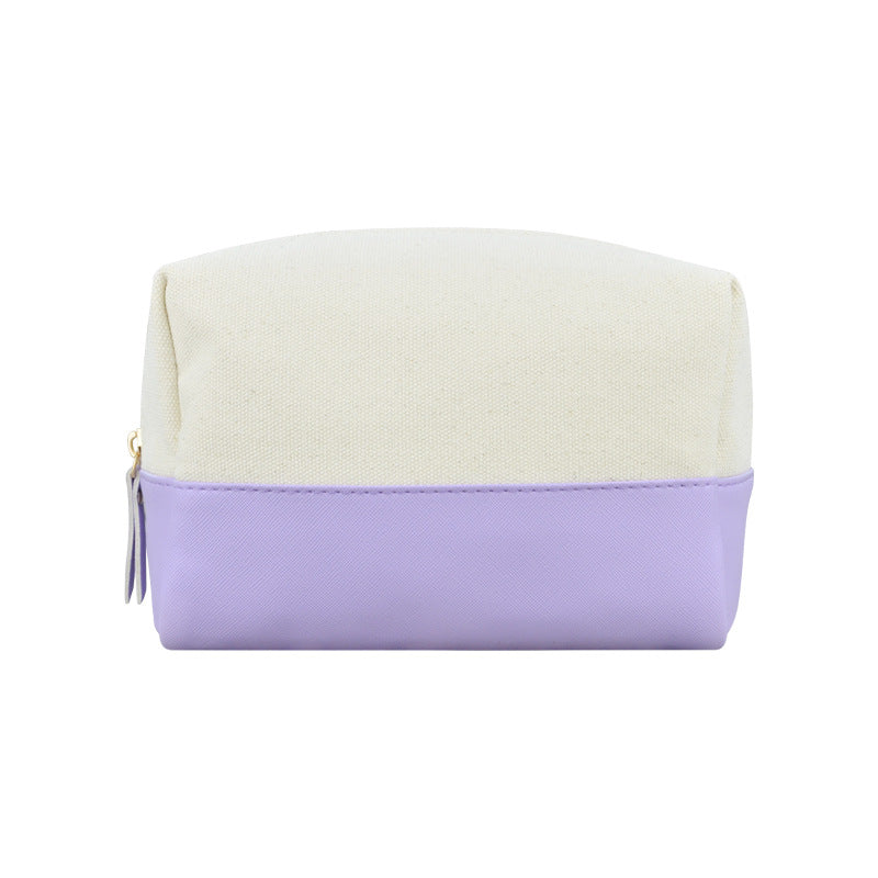 Color Contrast Stitching Canvas Wind Good-looking Cosmetic Bags