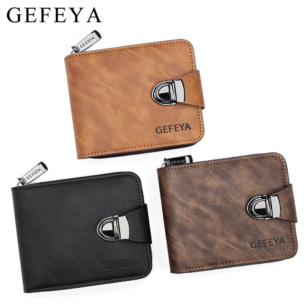 Men's Short Business Zipper Multiple Slots Large Capacity Men's Wallet