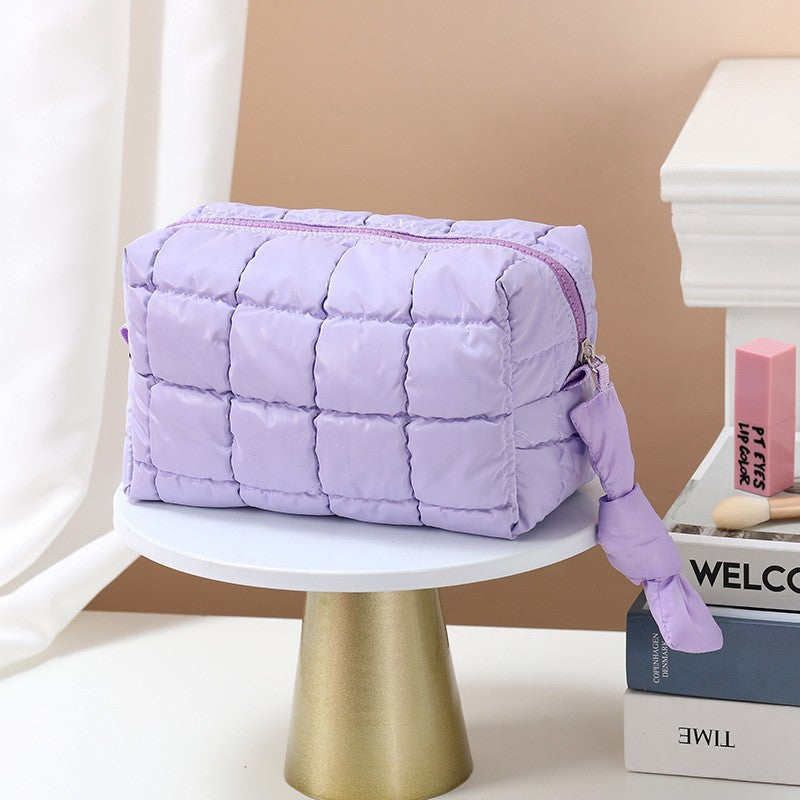 Embroidered White Storage Space Cotton Jacket Makeup Bag