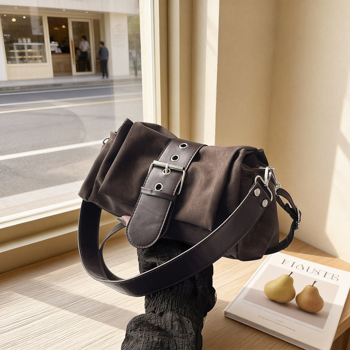 Women's Deerskin Veet Vintage Commuter Personality Trendy Women's Shoulder Bag