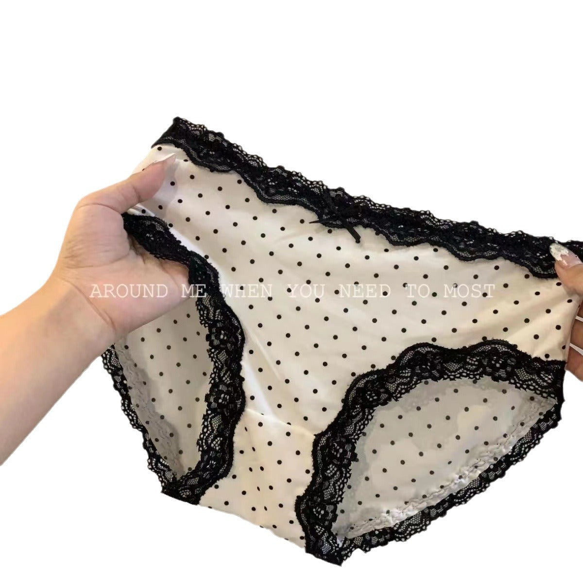 Simple Lace Small Dot Ice Silk Breathable Panties